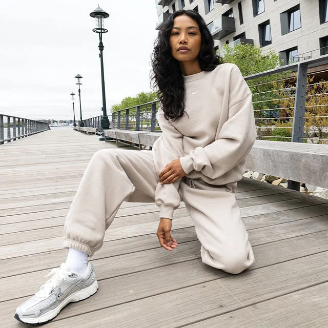 Woman in nike fleece.