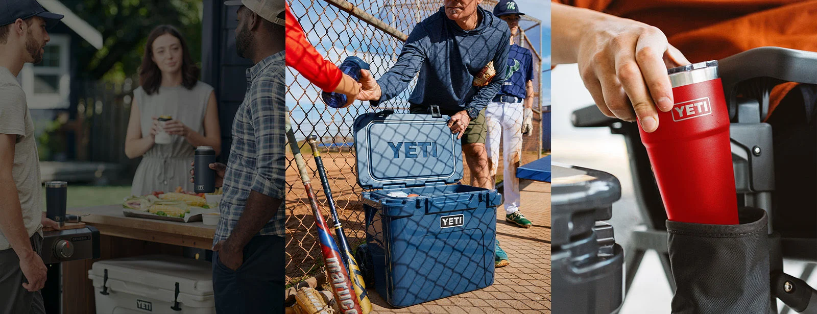 YETI drinkware and coolers.