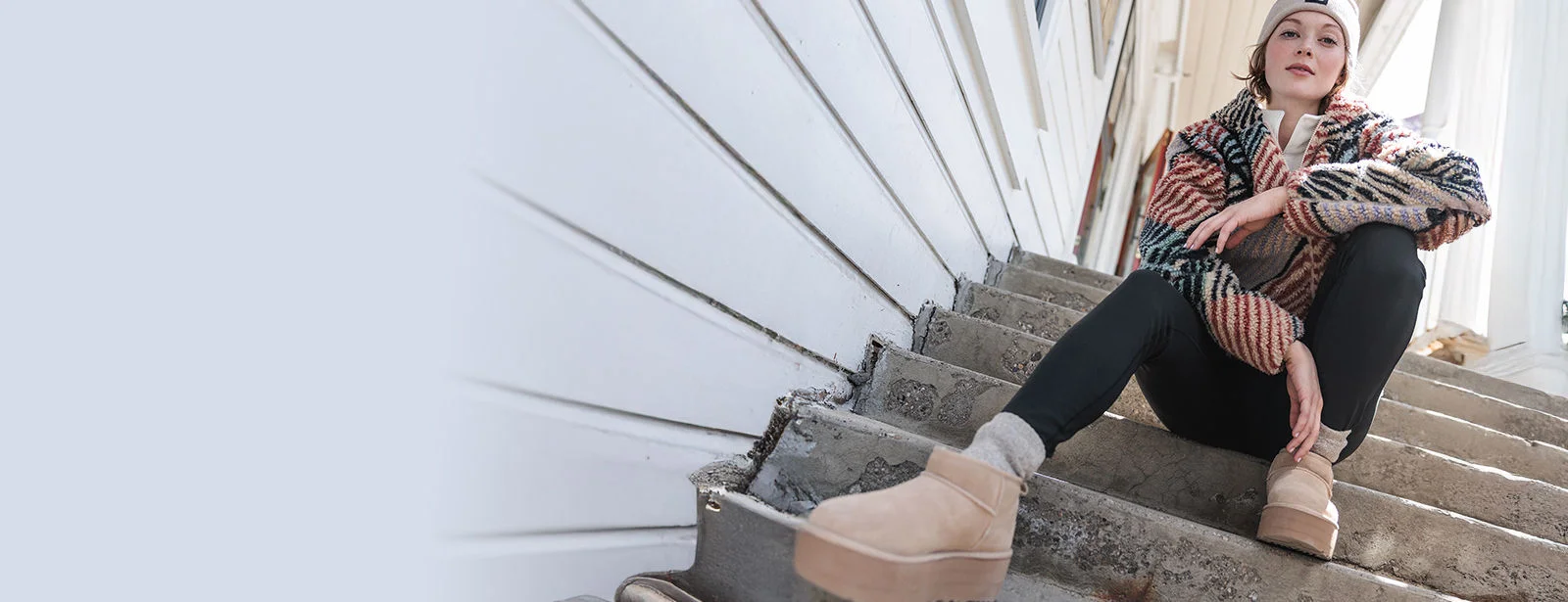 Woman wearing UGG boots. 