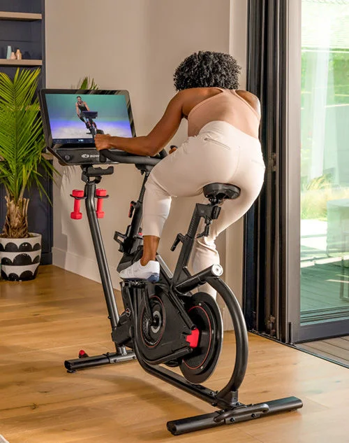 A woman on a bike