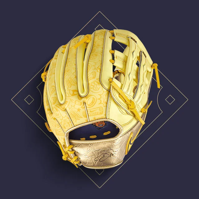 Baseball gloves on baseball field.