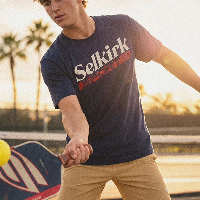 Athlete playing pickleball.