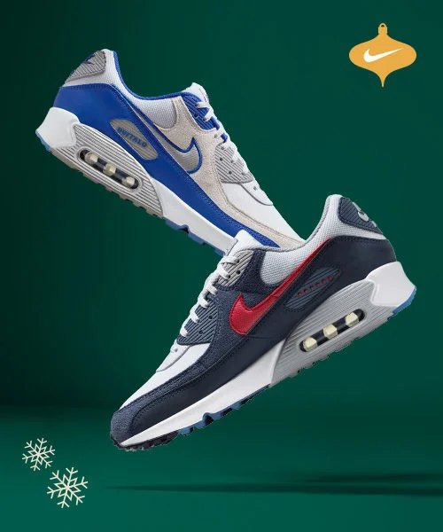 Nike Air Max 90 NFL Rivalry Pack shoes.