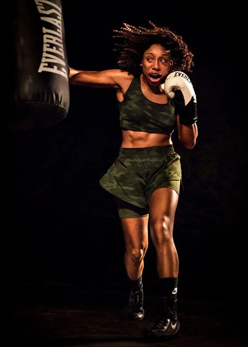 Woman boxing. 