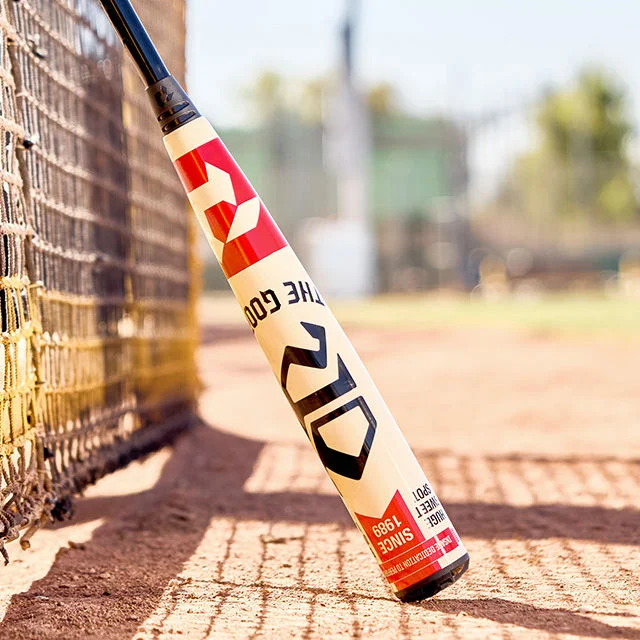 Baseball bat on baseball field.