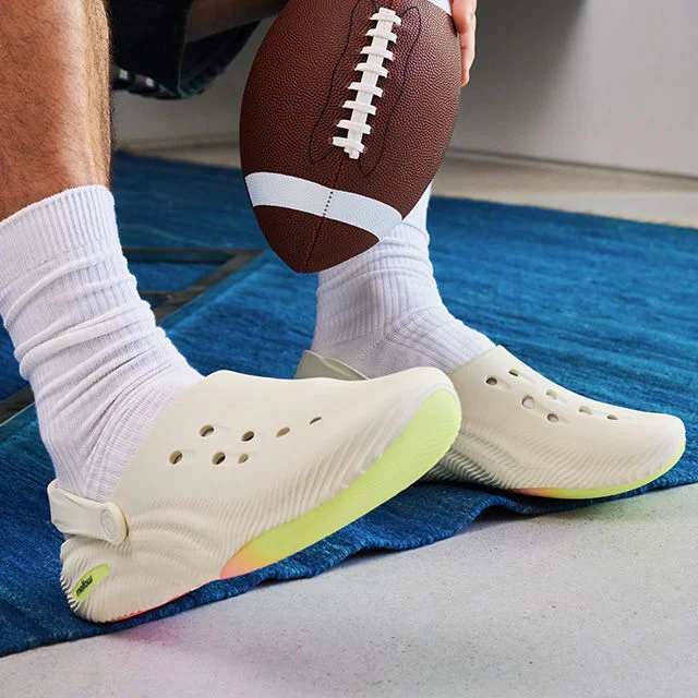 Footwear in studio environment.