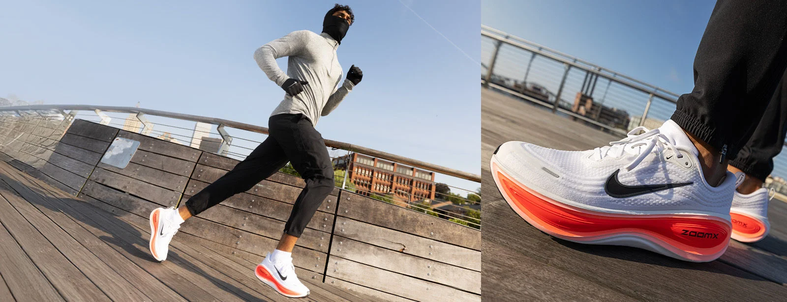 Person running outside in the cold. 