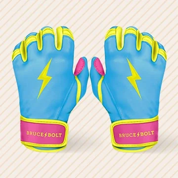 Multi-color batting gloves.