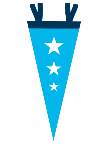 Royal Blue pennant flag. 