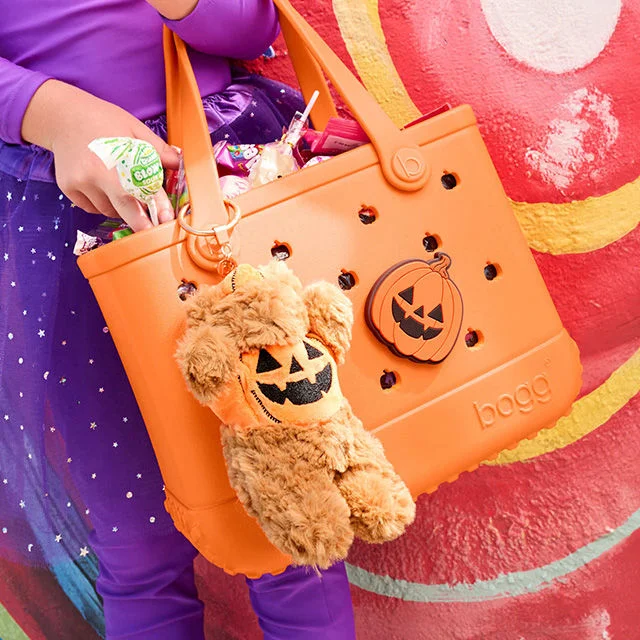 Orange Halloween Bogg bag with plush toy