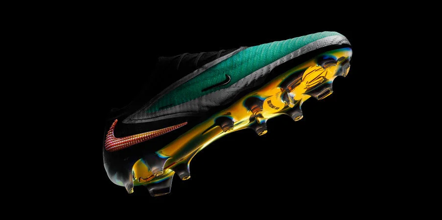 Nike cleat in studio.