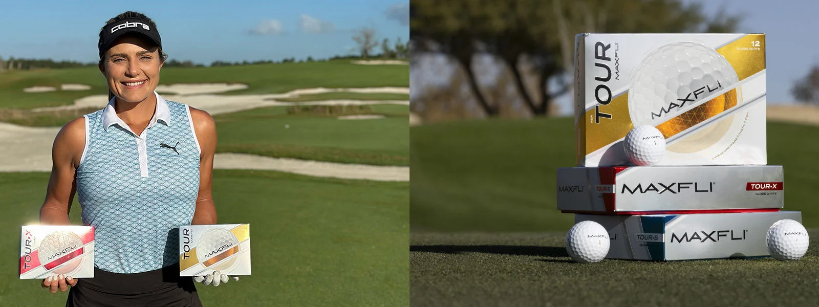 Lexi Thompson and Maxfli Tour golf balls.