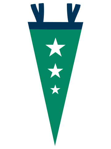 Green pennant flag. 