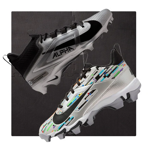 Football cleat in studio.