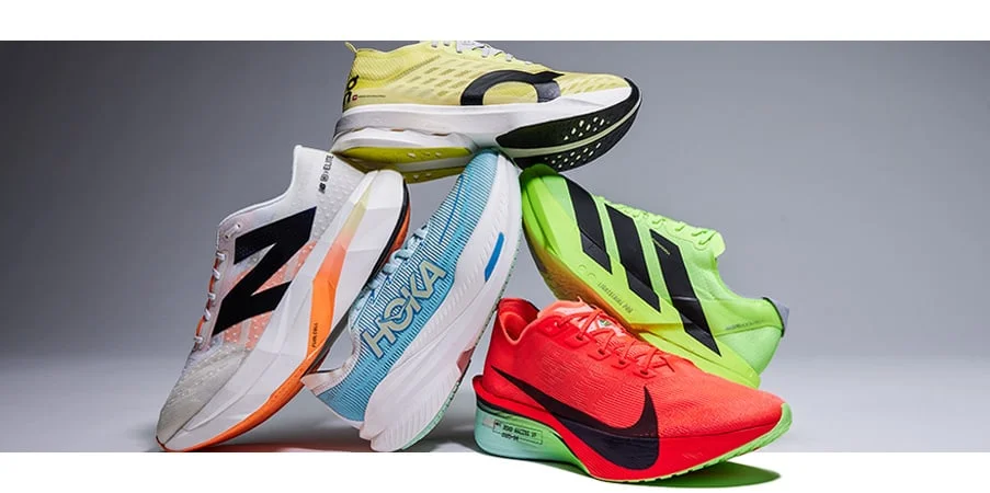 Collection of running shoes. 