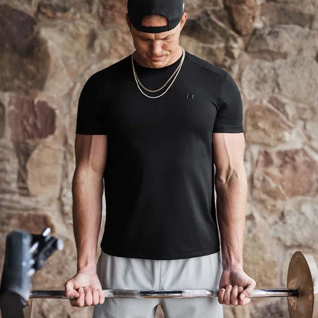 Athlete lifting weights.