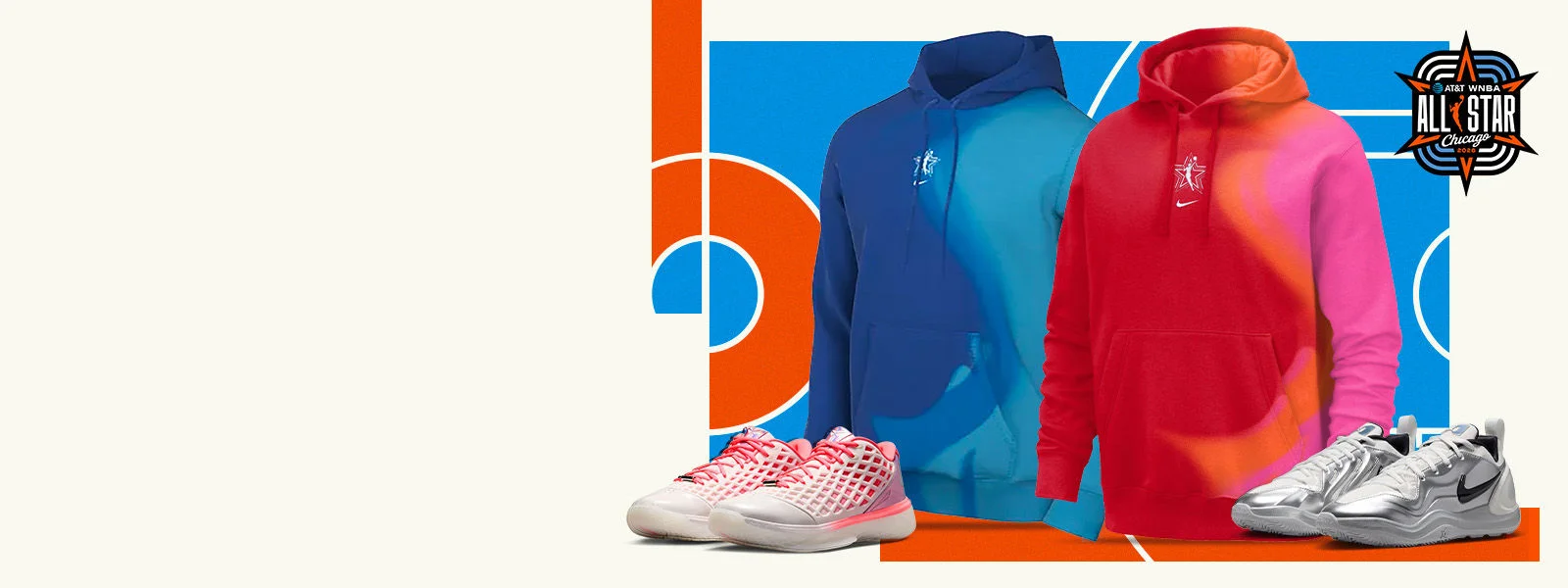 Basketball shoes on basketball background.