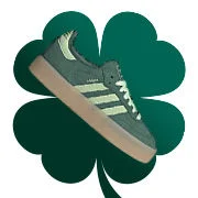 Green adidas shoe. 