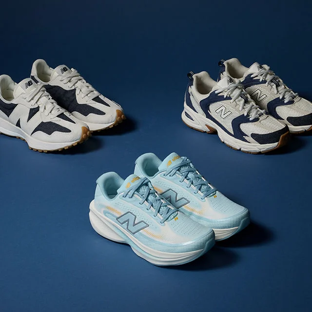 New balance shoes in studio environment.