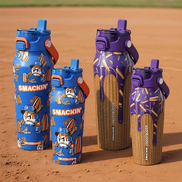Drinkware on baseball field.
