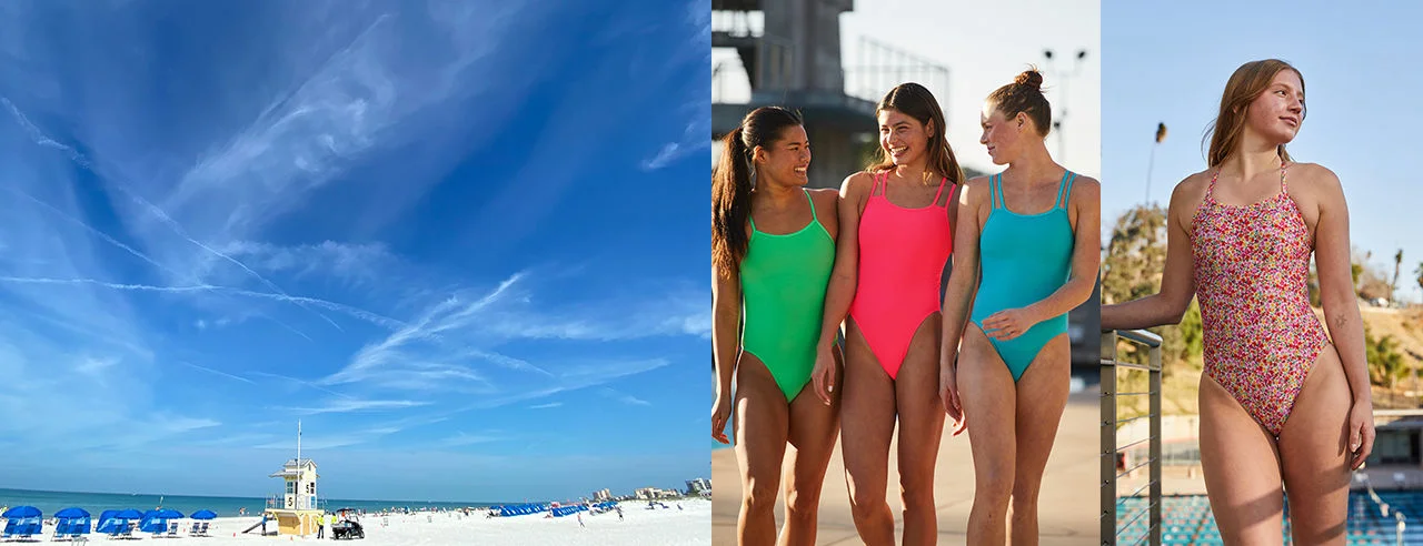 Competitive swimsuits.