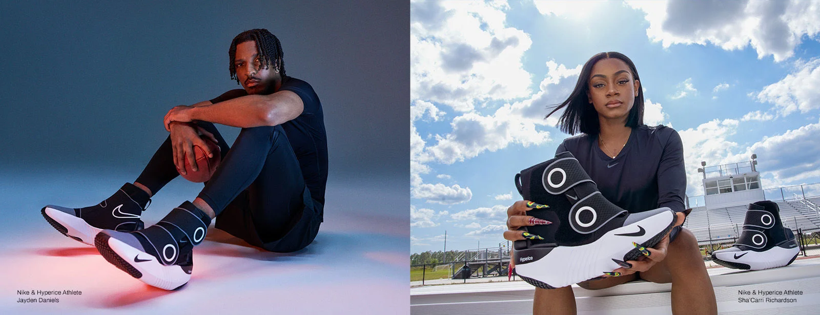 Nike and Hyperice Athletes Jayden Daniels and Sha'Carri Richardson