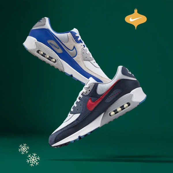 Nike Air Max 90 NFL Rivalry Pack shoes.