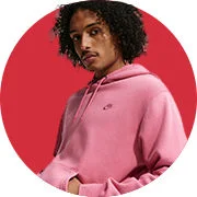 Guy in a pink hoodie. 