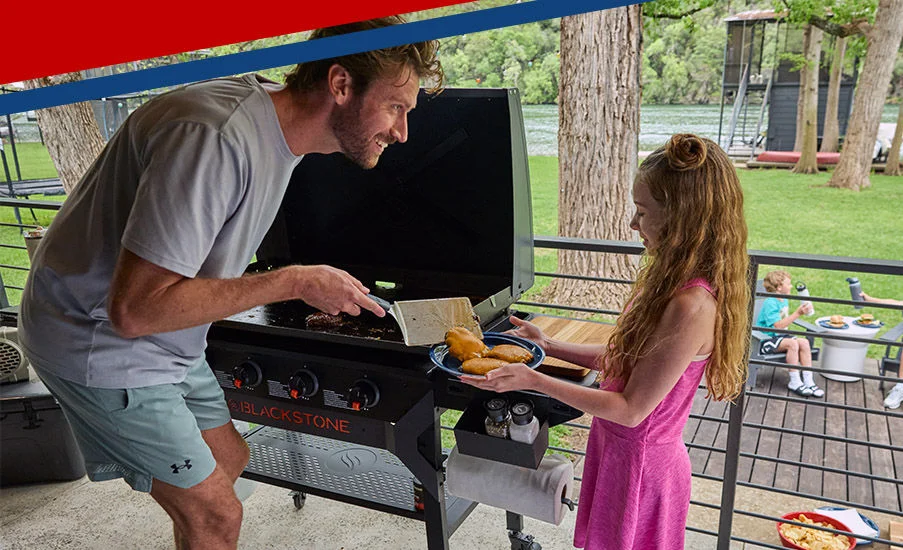 People grilling outdoors.