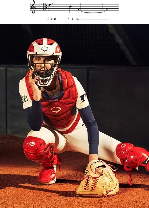 Woman playing softball.