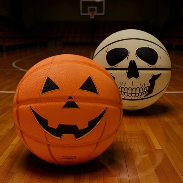 Halloween themed basketballs