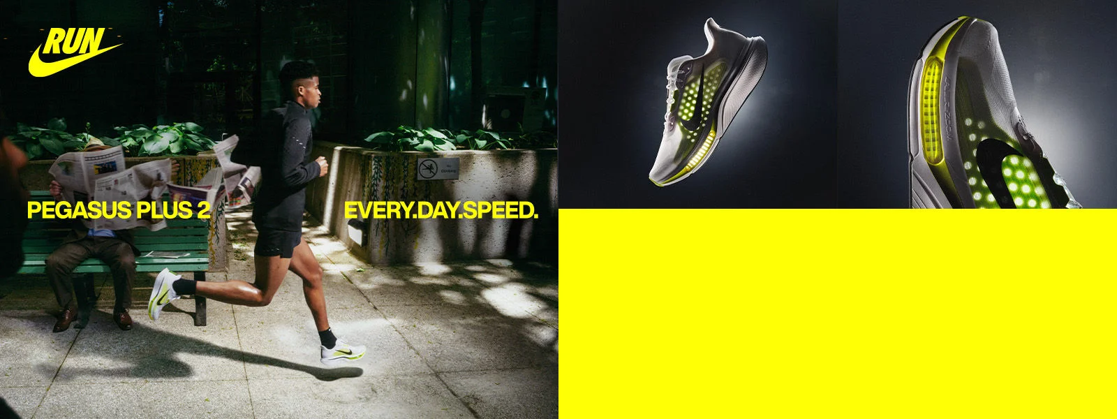 Athletes running outside and running footwear.