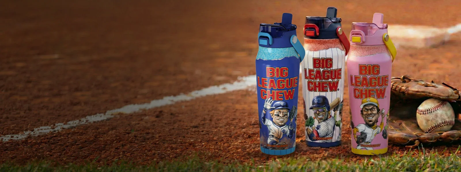 Drinkware on a baseball field.