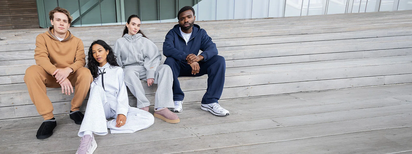 Athletes sitting outdoors