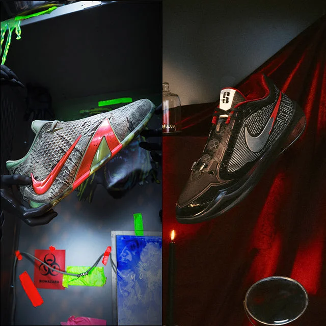 Basketball shoes in locker room