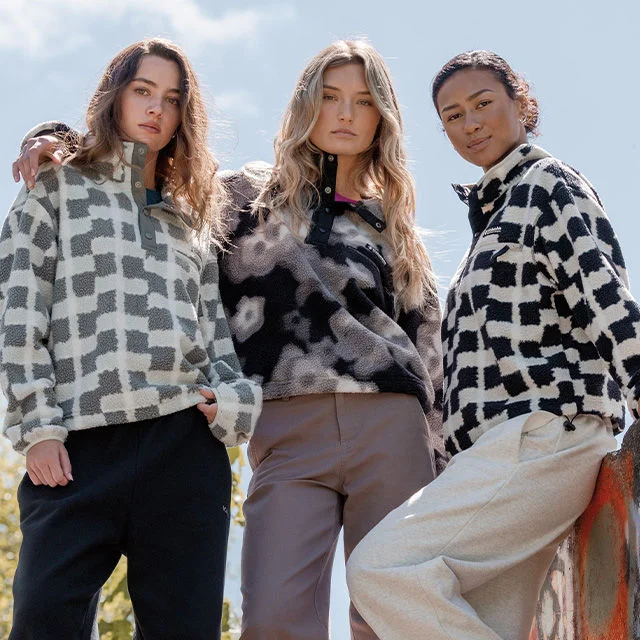 Women in sherpa fleece. 