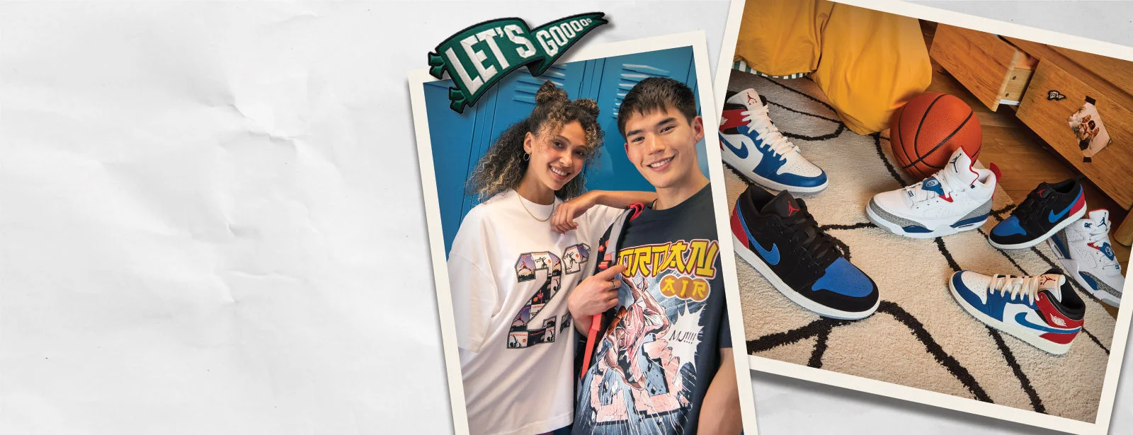 Kids wearing Jordan clothes and shoes. 