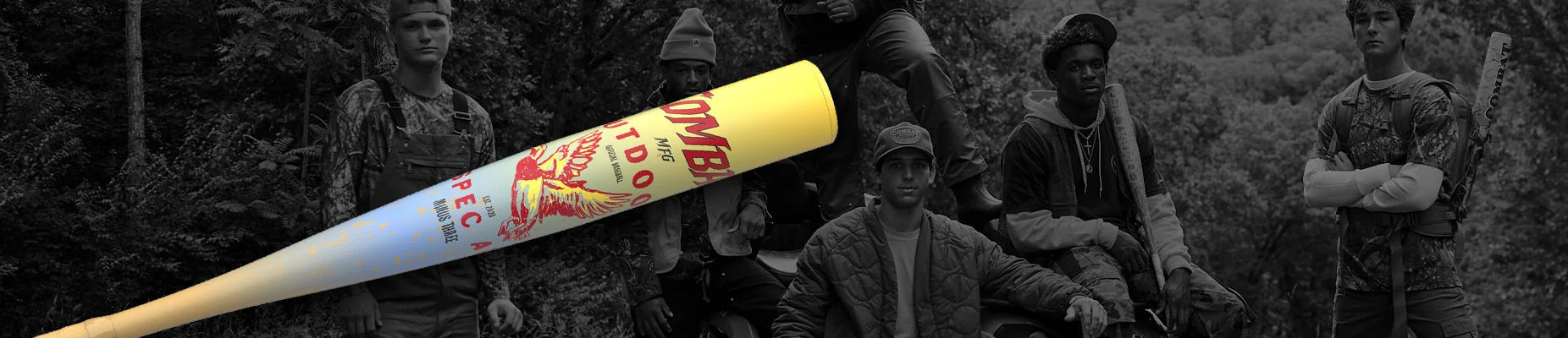 Baseball bats on dirt.