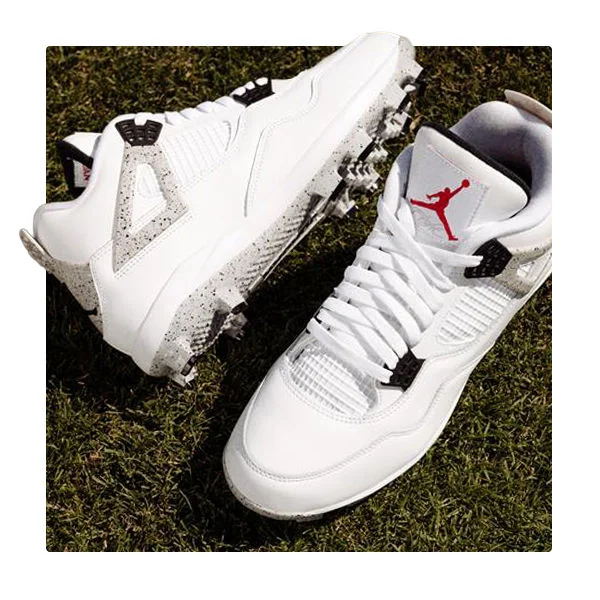 Cleats on grass.