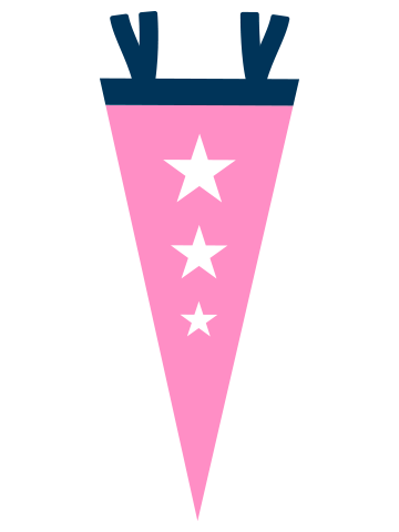 Pink pennant flag. 