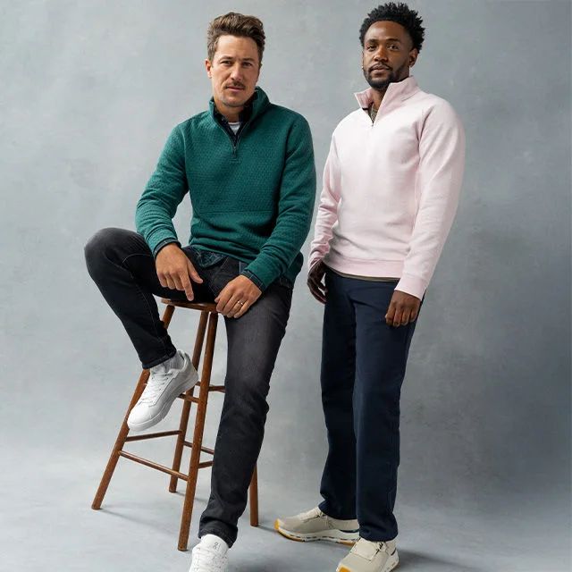 Two men wearing VRST. 