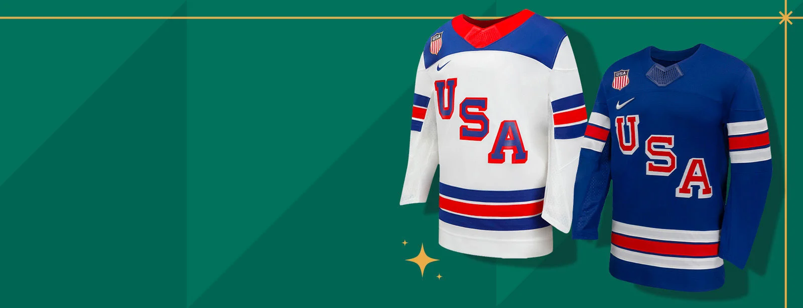 Hockey jerseys on holiday background.