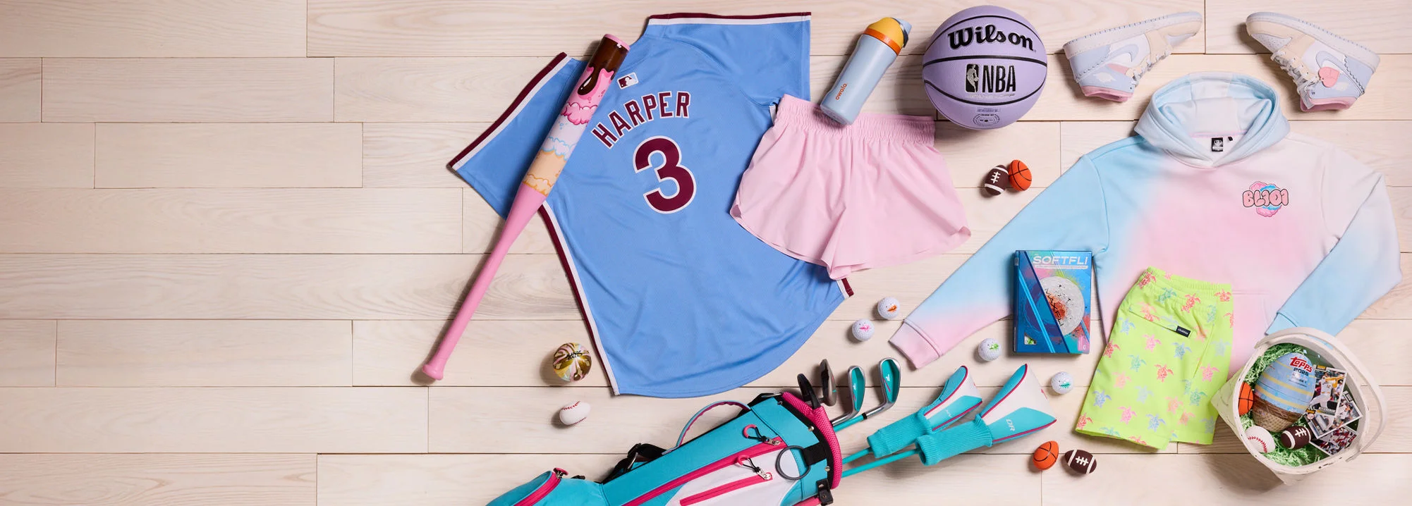 Lay down shot of Easter products.