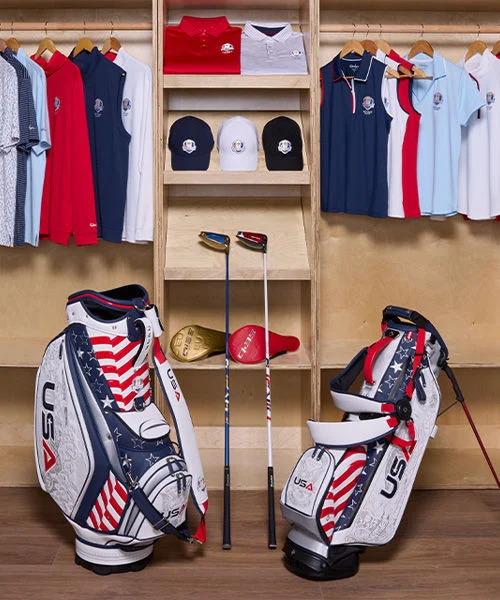 ryder cup merchandise in studio
