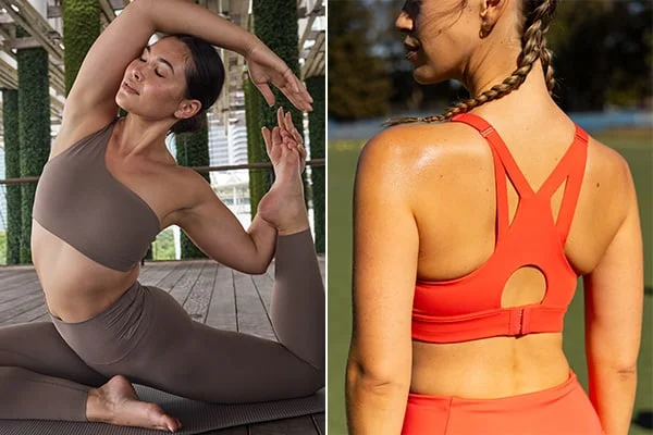 Woman wearing athletic bras.