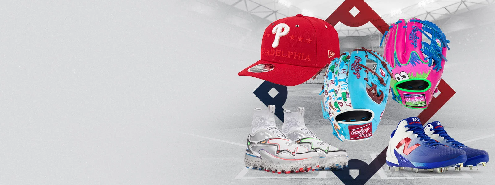 Baseball product on baseball background.