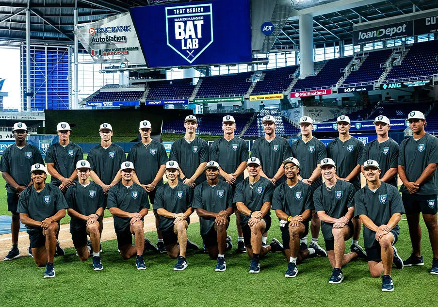 Team photo in baseball stadium.