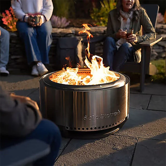 People gathered around a firepit.