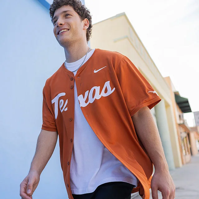 College baseball jersey.