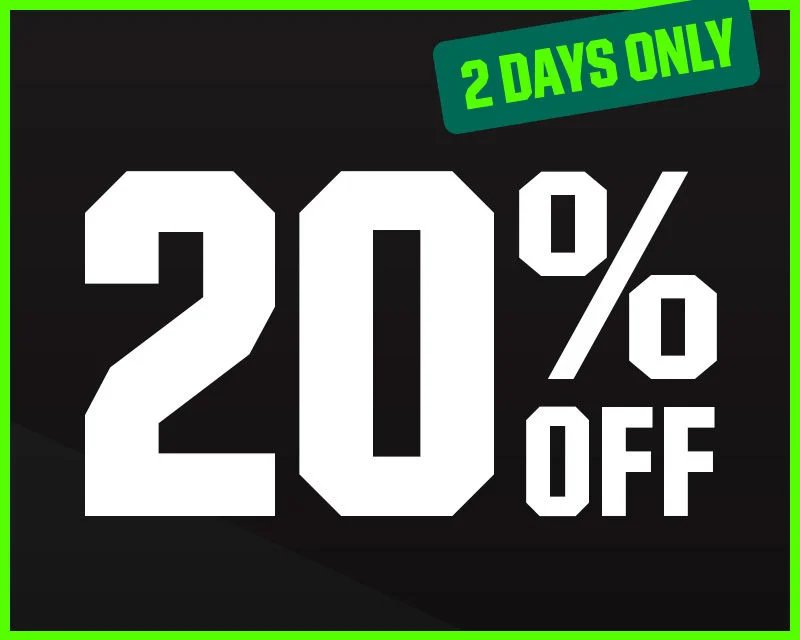 2 Days Only. 20% Off. 